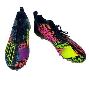 Adidas Adizero 12.0 Mismatch Football Cleats GV9087 Neon Black‎ Multi Mens US 10